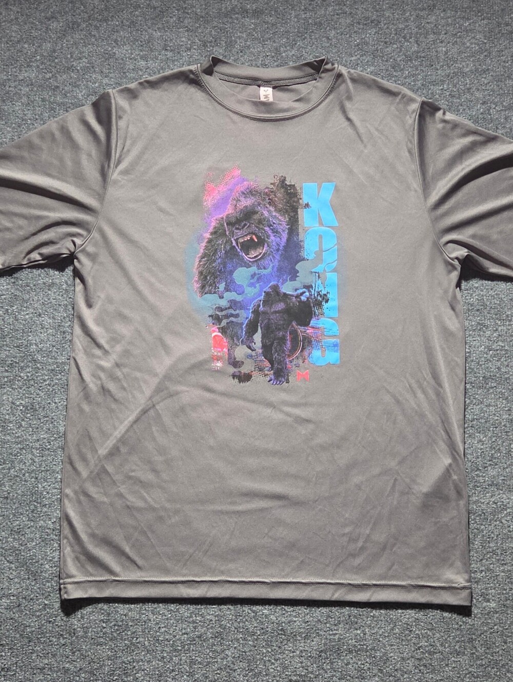 TEAM 365 King Kong Graphic Gray Polyester T-Shirt Medium